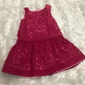 Gymboree hot Pink Flower print dress  6-12 Months